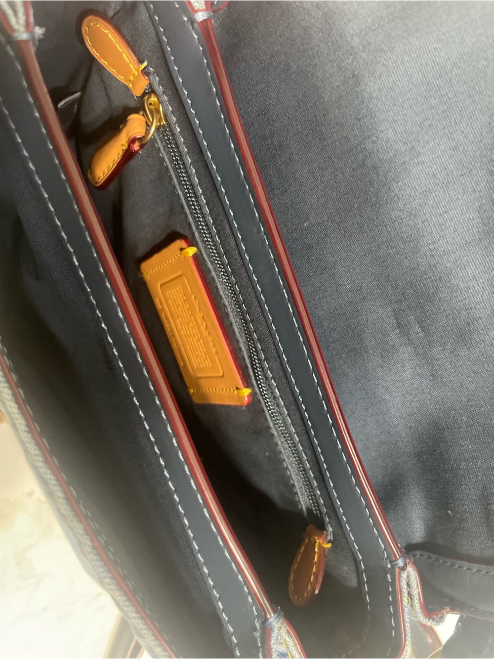 Coach Cassie 19 Denim & Leather Crossbody Bag (Missing Brass Chain Strap) - Picture 7 of 9